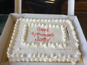 Happy Retirement Cake for Scotty.