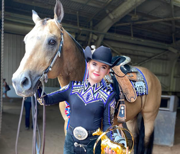 Emma Gore and Krymsun N Gold Win 13 and Under Horsemanship at 2020 AQHA YWC