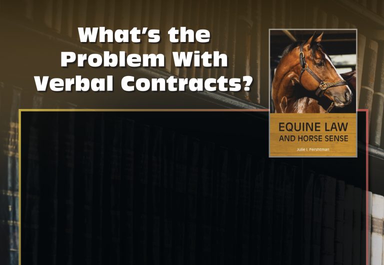 What s the Problem With Verbal Contracts? Equine Chronicle
