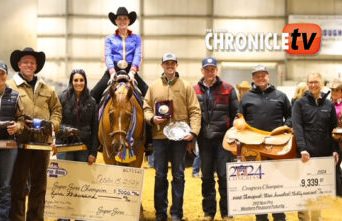 Hillary Timchak and Up To Know Good unanimous winners of Congress 3 YO Non Pro Western Pleasure Futurity